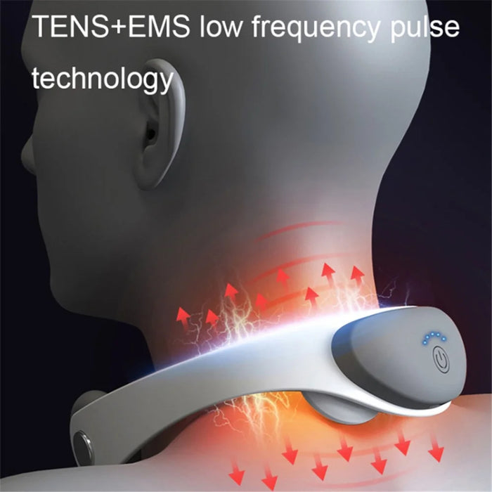 Electric Neck Massager TENS+EMS Pulse Pain Relief Neck Relax Massager with Heat Function - 6