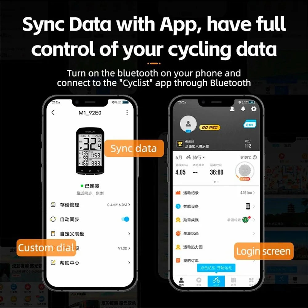 ROCKBROS M1 GPS Bike Computer ANT+ Bluetooth-compatible Bicycle Computer Mini Speedometer Odometer - 3
