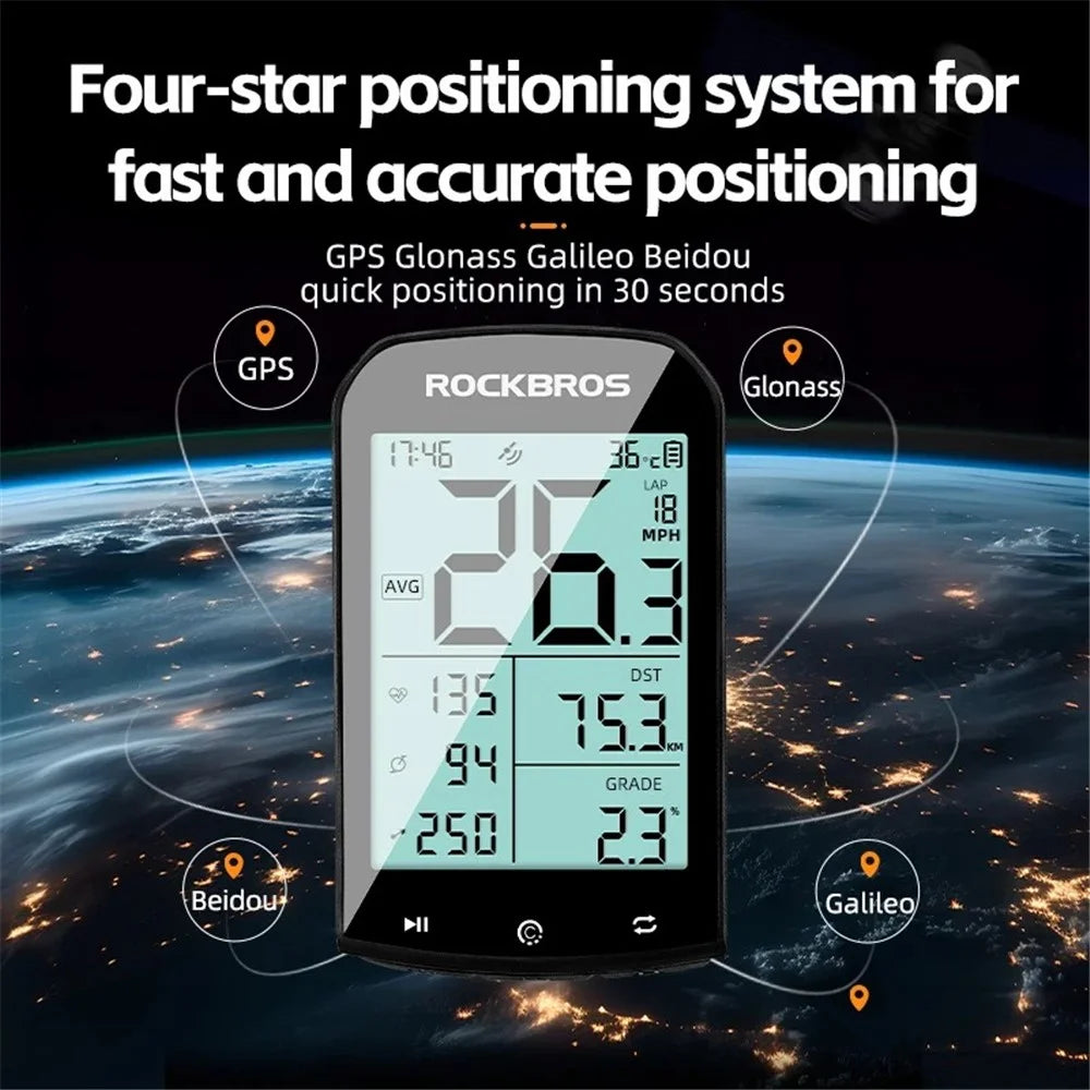 ROCKBROS M1 GPS Bike Computer ANT+ Bluetooth-compatible Bicycle Computer Mini Speedometer Odometer - 6