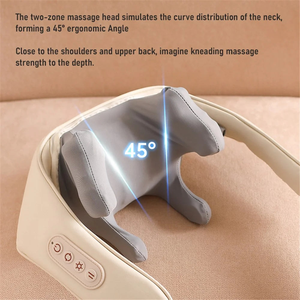 PC-JJ88 Electric Shoulder Kneading Massage Shawl Neck Massager Wireless Back Muscle Trapezius Relaxing Massage Pillow - 6