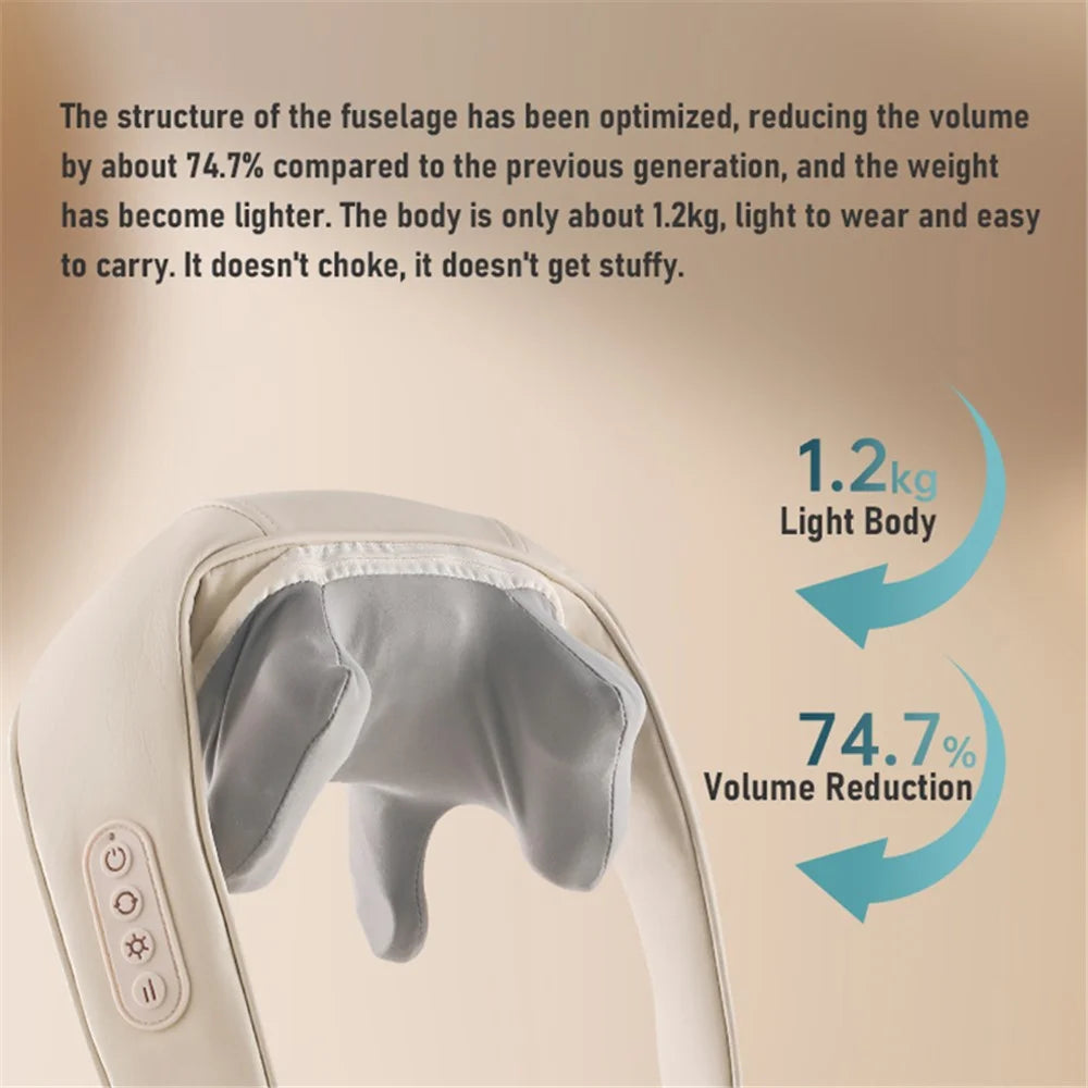PC-JJ88 Electric Shoulder Kneading Massage Shawl Neck Massager Wireless Back Muscle Trapezius Relaxing Massage Pillow - 7