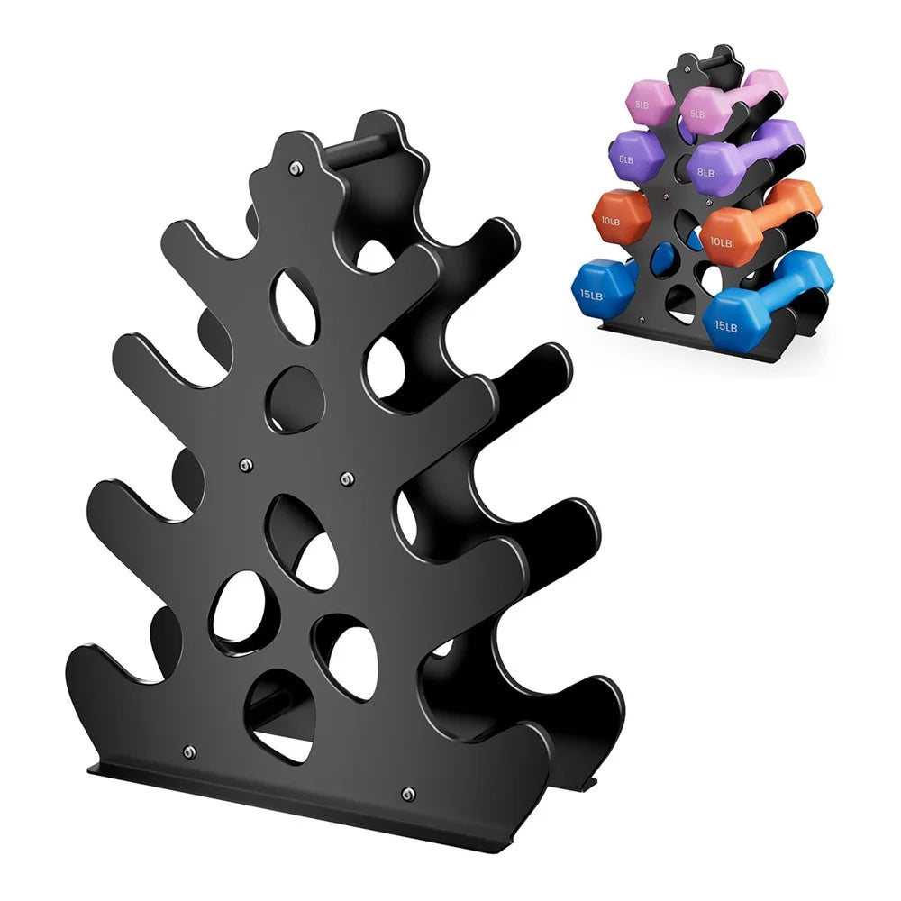 A Frame Carbon Steel Dumbbell Holder 4 Tiers Dumbbell Storage Rack Fitness Equipment Organizer - 1