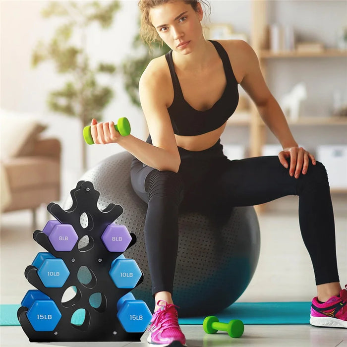 A Frame Carbon Steel Dumbbell Holder 4 Tiers Dumbbell Storage Rack Fitness Equipment Organizer - 4
