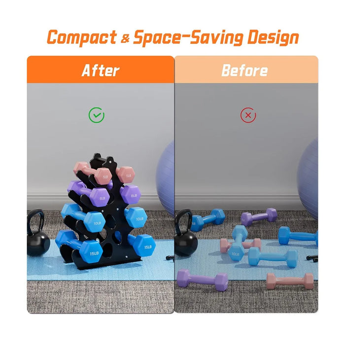 A Frame Carbon Steel Dumbbell Holder 4 Tiers Dumbbell Storage Rack Fitness Equipment Organizer - 5