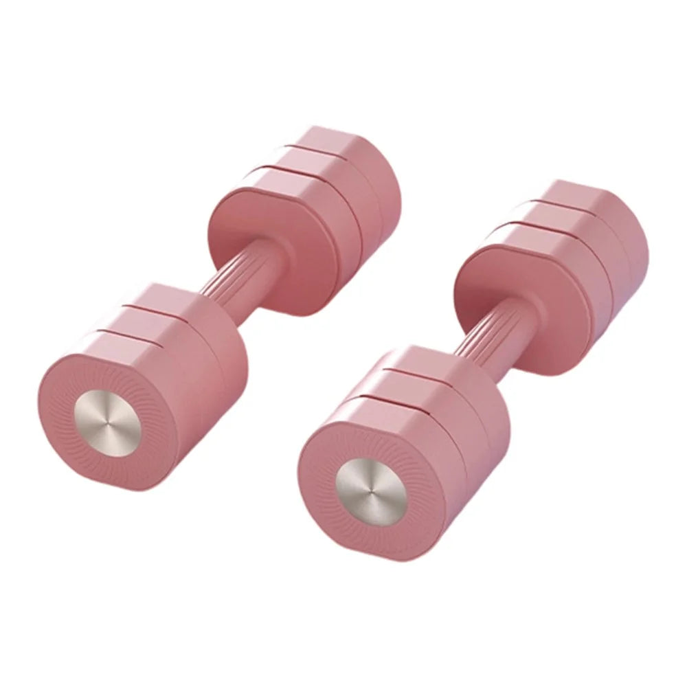 1 Pair 3kg Adjustable Dumbbells Quick Change Dumbbells Household Sports Fitness Equipment - Pink - 1