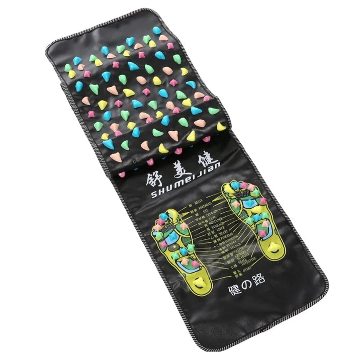 SHUMEIJIAN 175x35cm Foot Massage Mat Colorful PP Plastic Acupressure Walking Pad with Removable Stones for Home Reflexology - 1