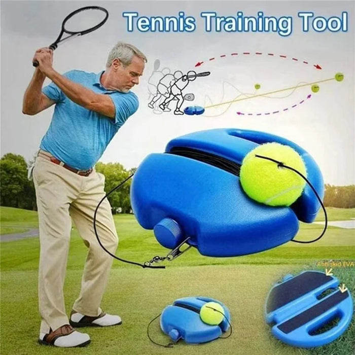 Tennis Trainer Tennis Ball Machine High Elastic Rope Anti-Tangle String Design Single Tennis Practice Equipment - Blue - 4