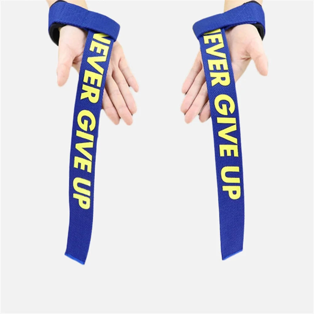 1 Pair Padded Lifting Wrist Straps for Weightlifting Deadlift Crossfit Bodybuilding Powerlifting - Blue - 2