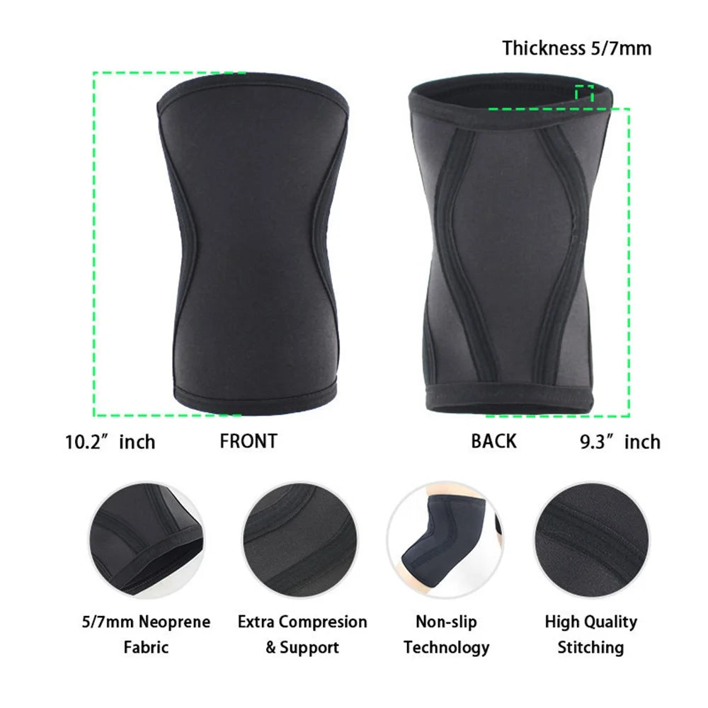 1PC Knee Brace Knee Compression Sleeve Breathable 7mm Thicked Shock-proof Knee Brace for Men & Women - S//Black - 2