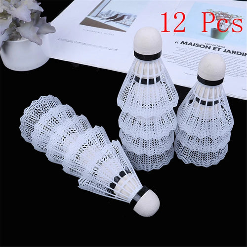 12Pcs Badminton Balls Plastic Feather Shuttlecock Outdoor Sports Accessory - 1