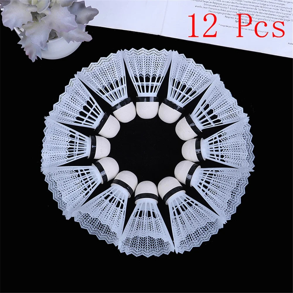 12Pcs Badminton Balls Plastic Feather Shuttlecock Outdoor Sports Accessory - 3