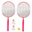 1 Pair Young Children Badminton Rackets with Balls Sports Game Kids Toy Set - Red - 1