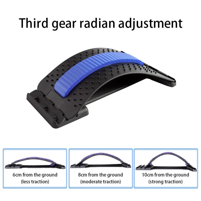 Lumbar Spine Stretcher Posture Corrector Lumbar Protrusion Pain Relief Waist Massager - Blue/Black - 2