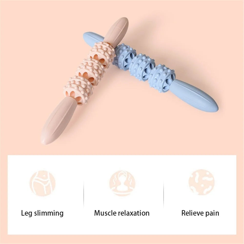 AMYUP Body Slimming Massage Stick Waist Neck Leg Muscle Relaxation Rolling Massager - Pink - 5