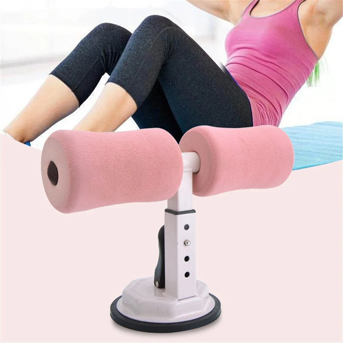 AMYUP Sit Up Bar for Floor Sit Up Assistant Device with Suction Cup for Fitness Exercising Abdominal Muscles Full Body Training - Pink - 2