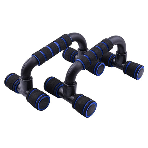 AMYUP 1 Pair H-shape Push-Up Support Stand Pectoralis Arm Muscle Push-Up Handles Trainer - Blue/Black - 1