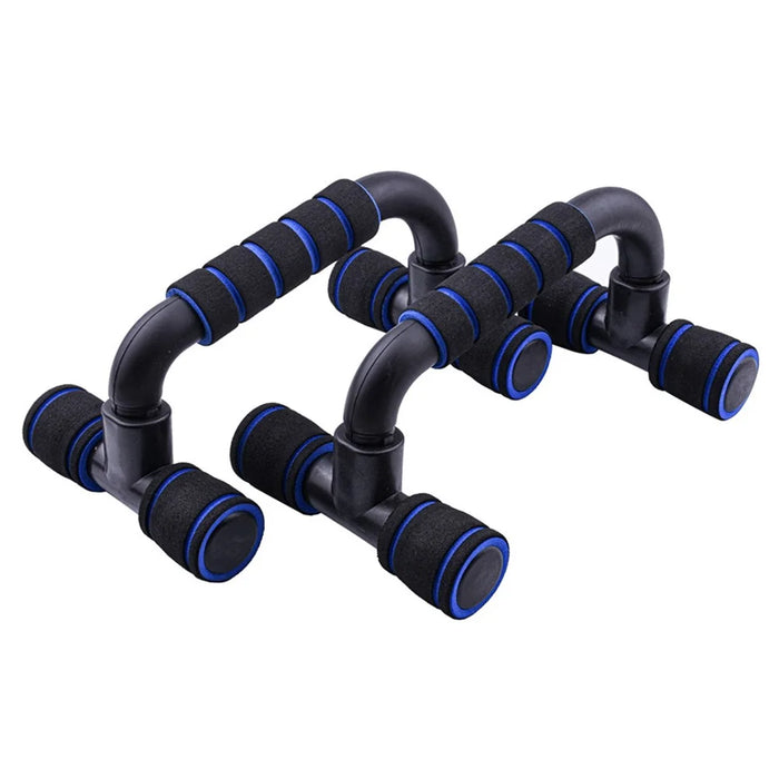 AMYUP 1 Pair H-shape Push-Up Support Stand Pectoralis Arm Muscle Push-Up Handles Trainer - Blue/Black - 1