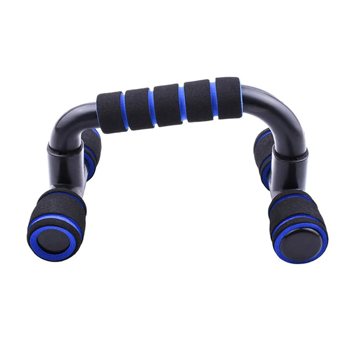 AMYUP 1 Pair H-shape Push-Up Support Stand Pectoralis Arm Muscle Push-Up Handles Trainer - Blue/Black - 5