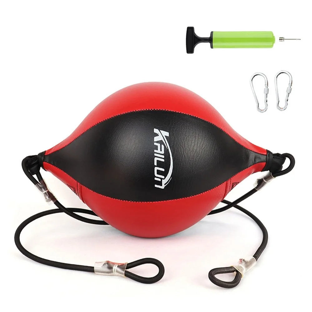 KAILUN NW-088 Boxing Speed Ball PU Speed Bag Punching Bag Spinning Speed Ball Fitness Training Ball - Black/Red - 1