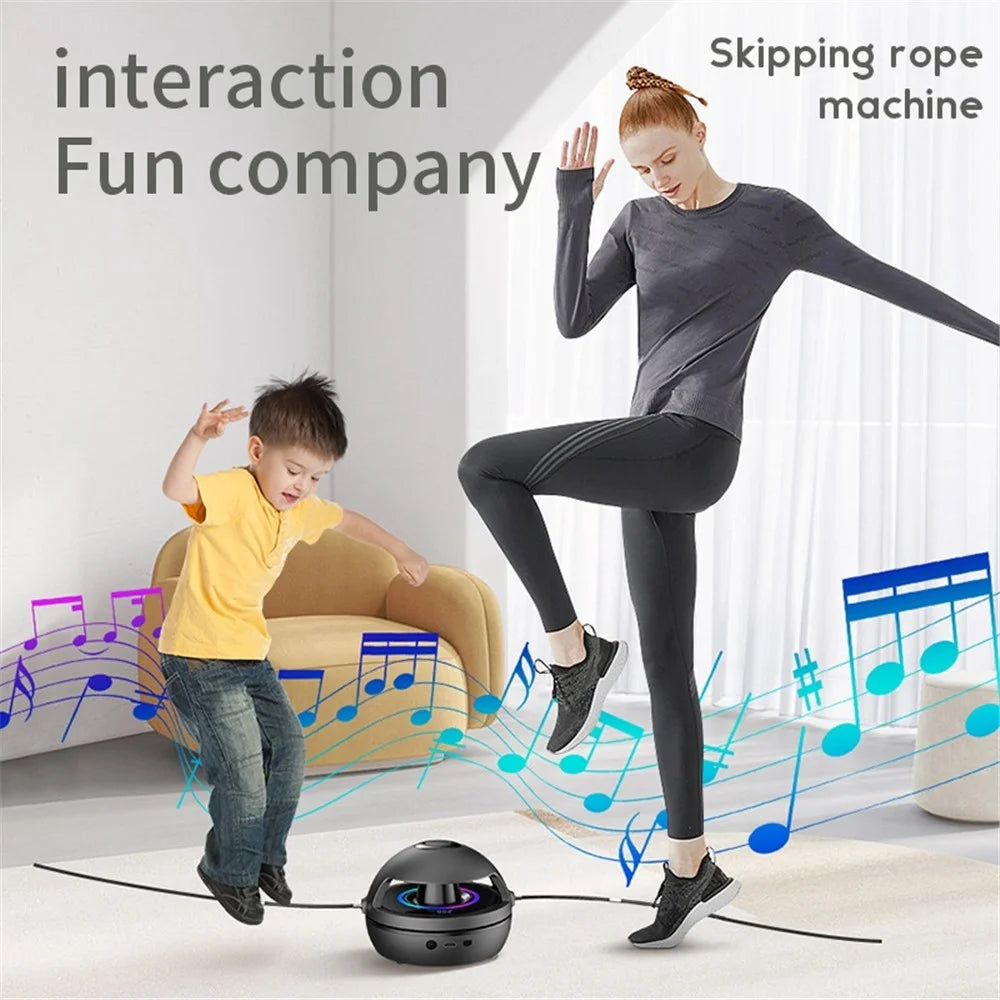 002 Automatic Electric Skipping Rope Machine LED Light Bluetooth-compatible Music Smart Electronic Counting Jump Rope Machine - Grey - 4