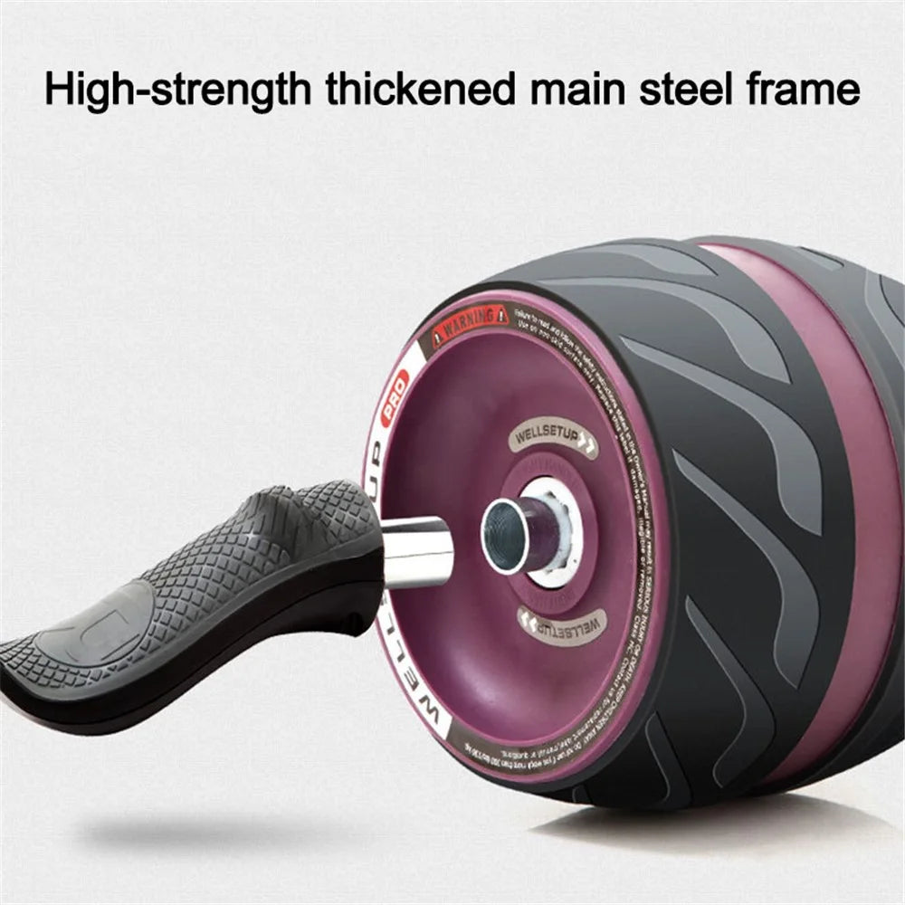 Automatical Rebounds Abdominal Muscle Trainer Ab Roller Abdominal Wheel No Noise Home Training Gym Fitness Equipment - Black / White - 6