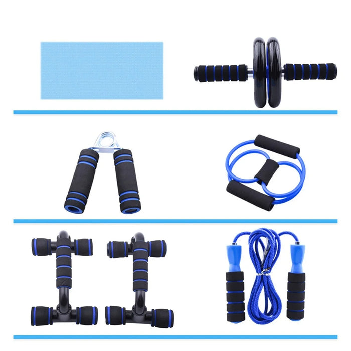 7Pcs / Set Push-up Barbell Abdominal Wheel AB Roller Skipping Rope Grip Exercise Muscle Training Device - 5