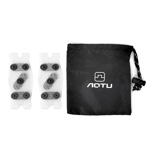 AOTU 1Pair Non-Slip Gripper Spike Ice Grippers Steel Nails Traction Cleats Snow Shoe Spikes Grips for Climbing, Hiking, Fishing - Transparent - 1