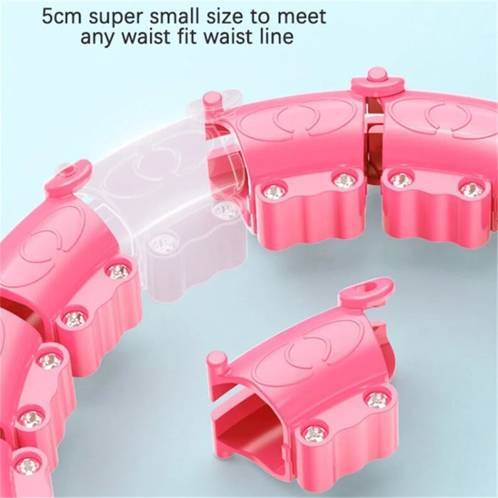 24 Sections Weighted Slimming Hoop Abdominal Waist Weight Loss Detachable Massage Fitness Hoop - Pink - 6
