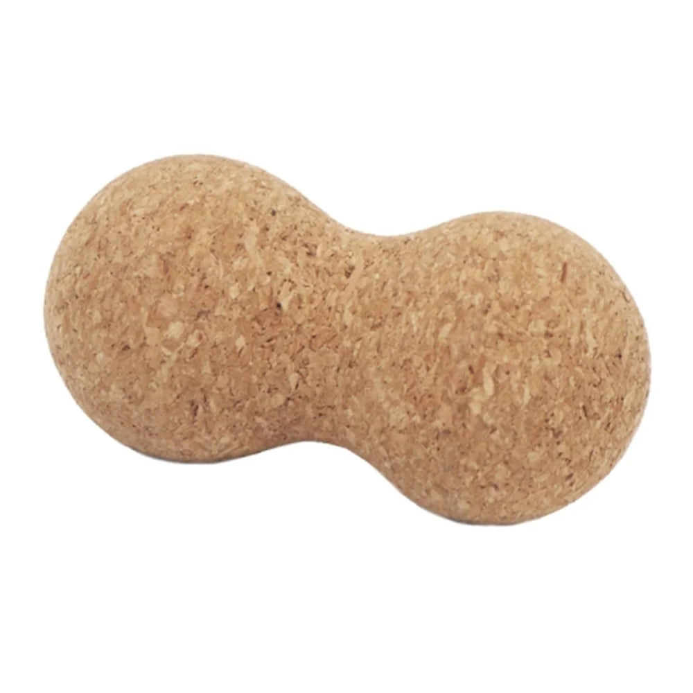 16x8CM Yoga Trigger Point Massager Cork Deep Muscle Massage Ball Double Lacrosse Shape Massaging Tool - 1