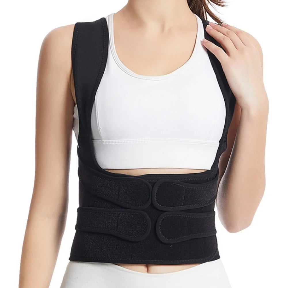 MK-098 Adult Adjustable Posture Corrector Neoprene Composite Cloth + Mesh Hunchback Back Waist Support Belt Brace - S - 3