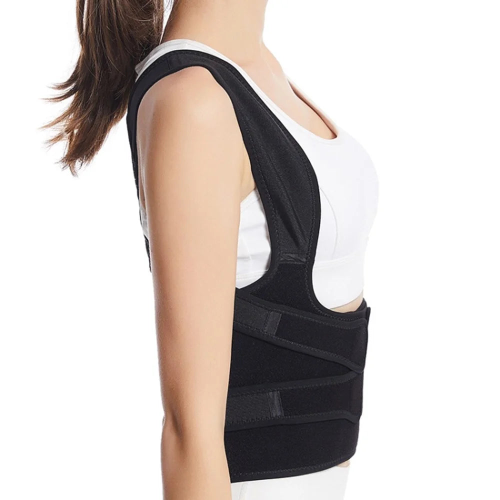 MK-098 Adult Adjustable Posture Corrector Neoprene Composite Cloth + Mesh Hunchback Back Waist Support Belt Brace - S - 4