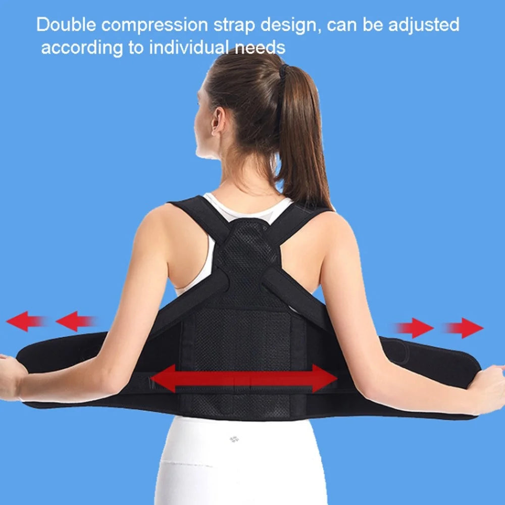 MK-098 Adult Adjustable Posture Corrector Neoprene Composite Cloth + Mesh Hunchback Back Waist Support Belt Brace - S - 7