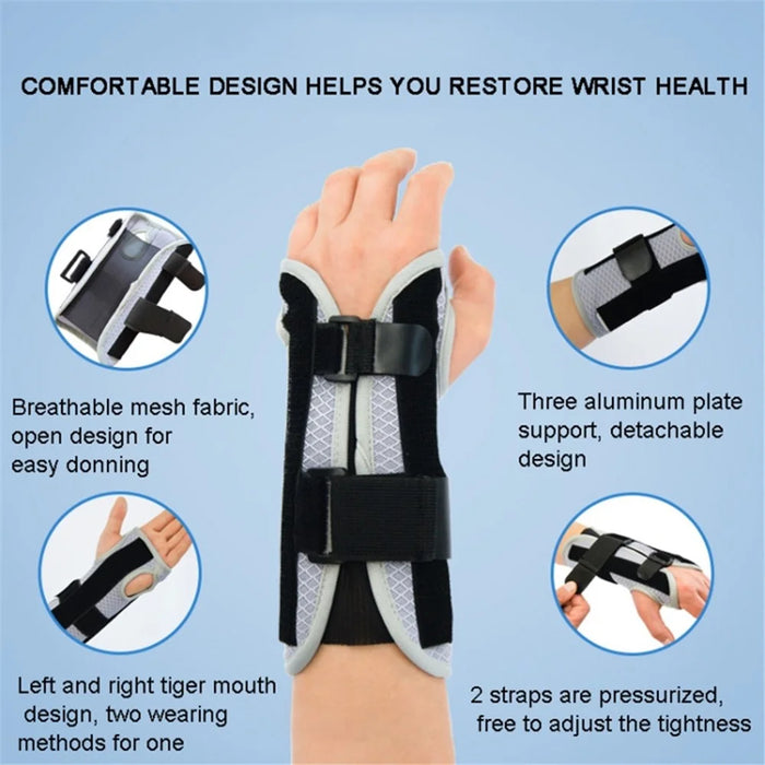 1Pc Adjustable Wrist Support with Aluminum Plate Splints Compression Wrist Brace - 5