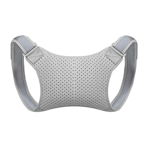 Breathable Mesh Fabric Adjustable Invisible Back Correction Belt Men Women Hunchback Posture Corrector - Grey - 1