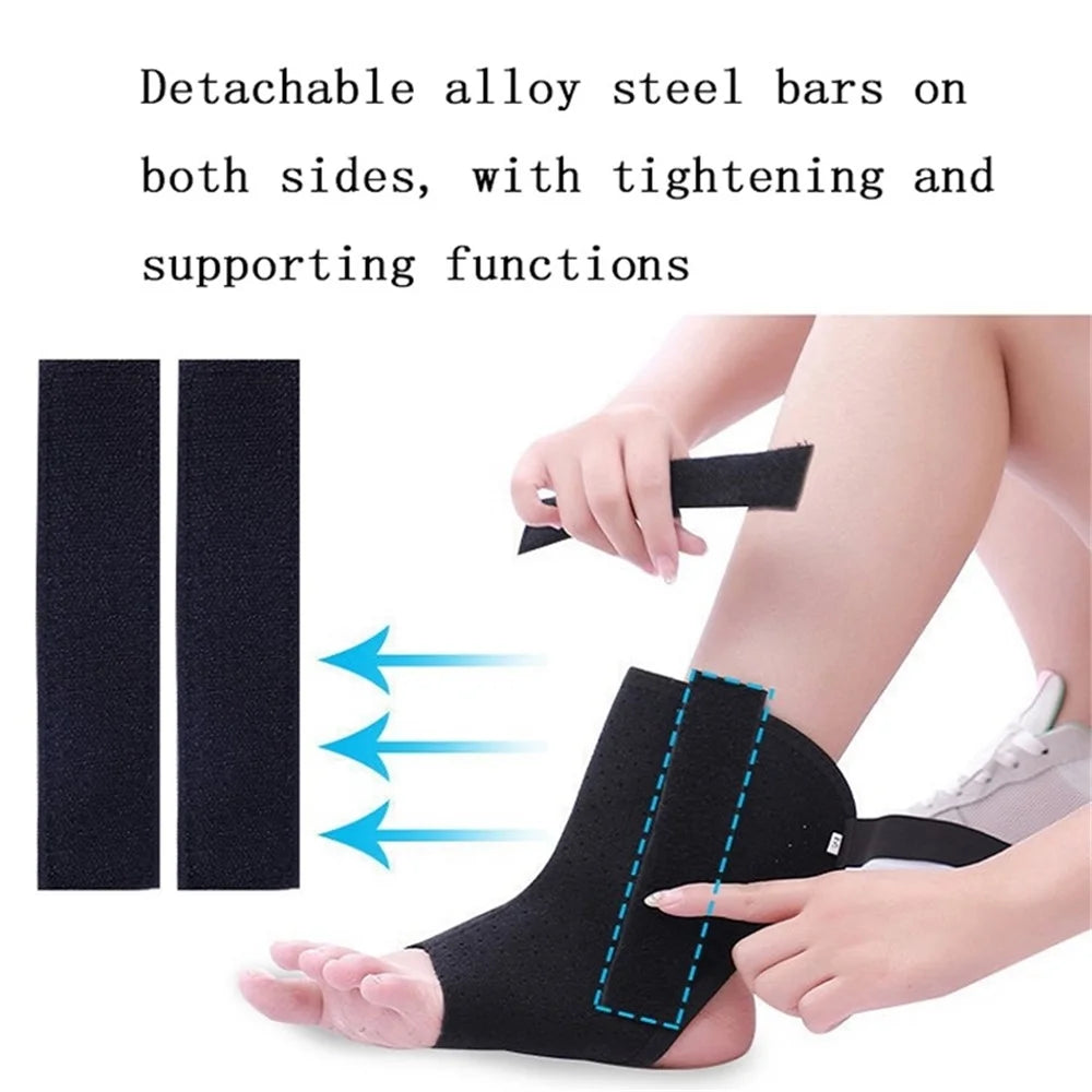 Ankle Support Brace Breathable Composite Fabric Sleeve Adjustable Wrap for Tendon, Sprain, Injury Recovery - S - 3