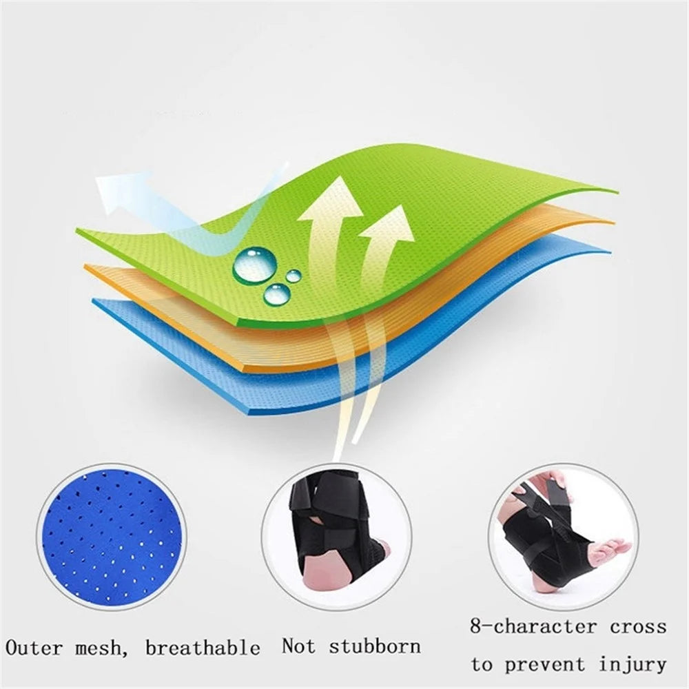 Ankle Support Brace Breathable Composite Fabric Sleeve Adjustable Wrap for Tendon, Sprain, Injury Recovery - S - 4