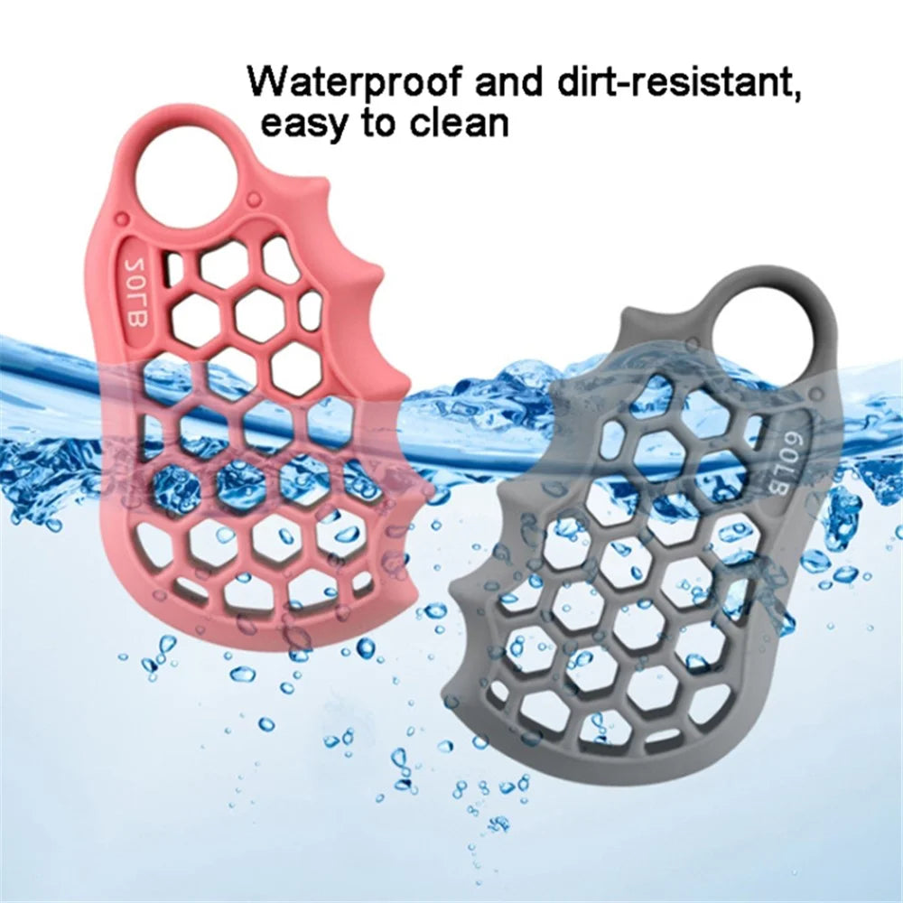 Honeycomb Elastic Silicone Finger Exerciser Grip Strengthener Training Hand Gripper - Pink - 6