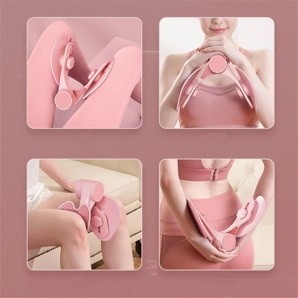 Pelvic Floor Inner Thigh Exerciser Strengthener Pelvis Recovery Trainer with 3 Holes Adjustment - Pink - 4