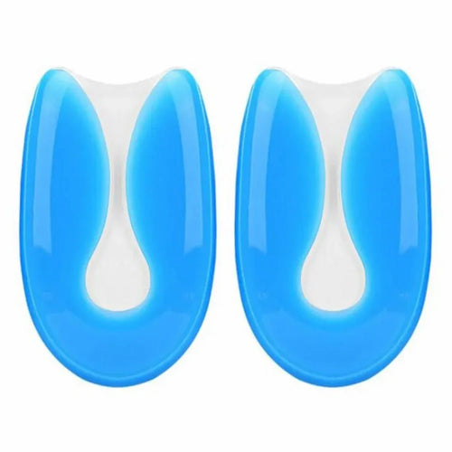 1 Pair Silicone Insoles Heel Cushion Soles Relieve Pain Plantar Fasciitis Protectors Shoe Pad Inserts, Blue - S - 1