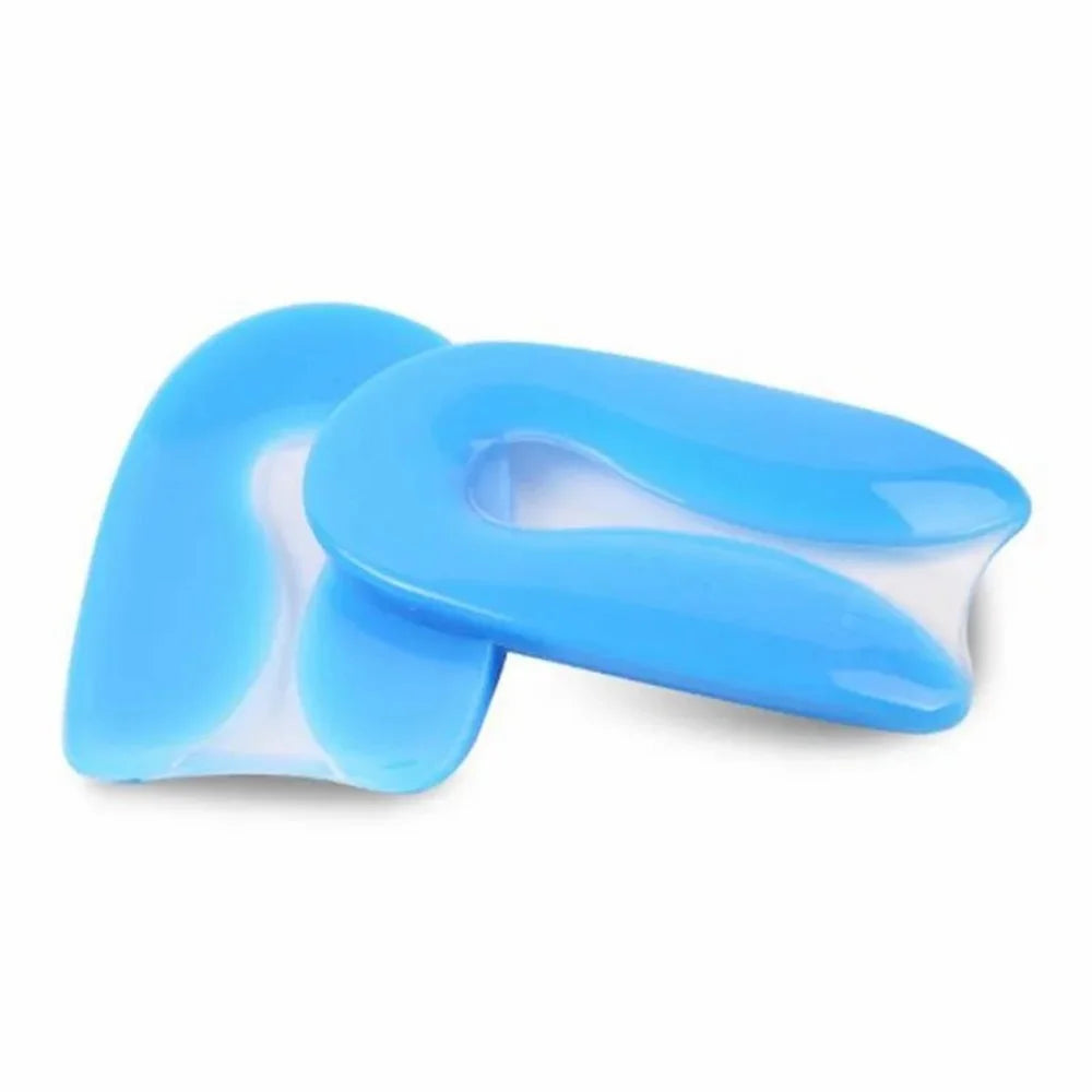 1 Pair Silicone Insoles Heel Cushion Soles Relieve Pain Plantar Fasciitis Protectors Shoe Pad Inserts, Blue - S - 2