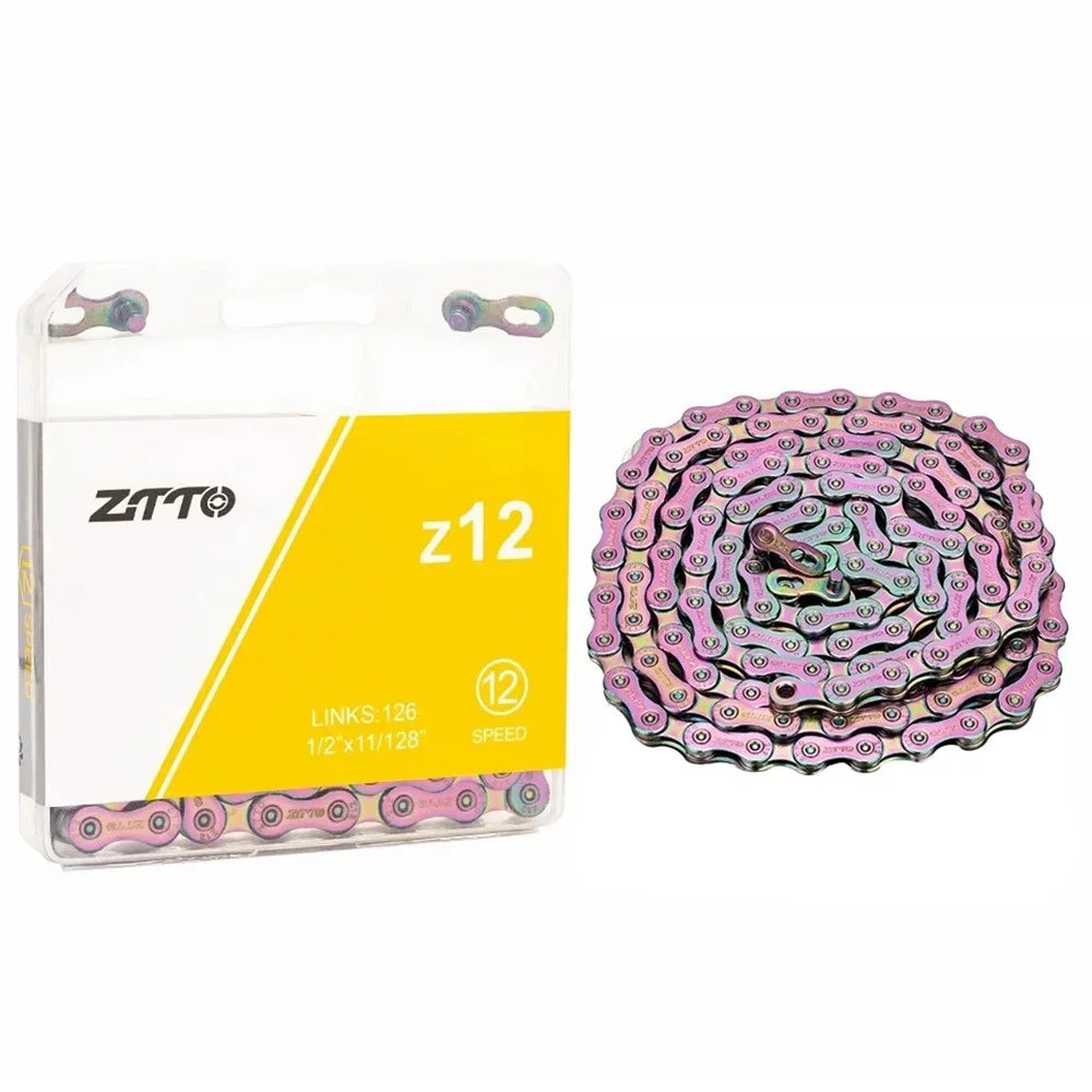 ZTTO Z12 MTB Road Bike Carbon Steel 12 Speed Chain 126 Links for Bicycle - Colorful - 1