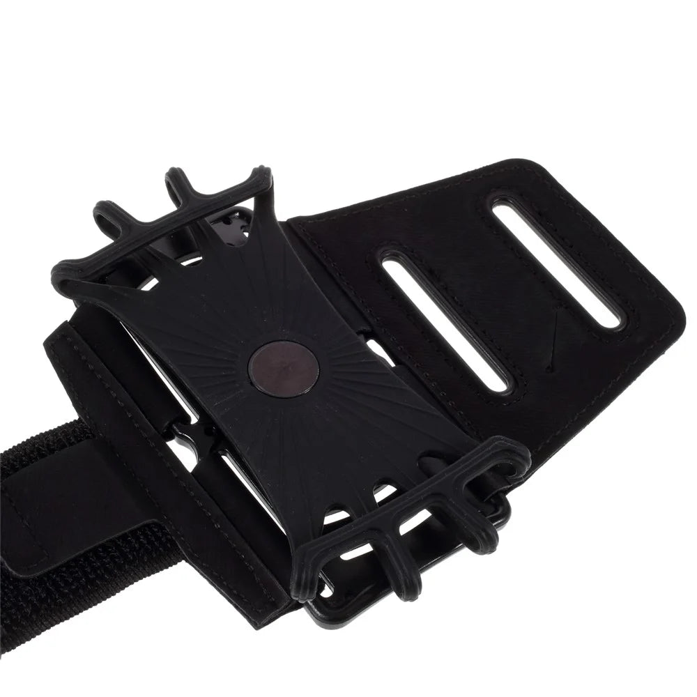 4-6.5 inch Rotating Mobile Phone Arm Bag Adjustable Sports Running Arm Band Wrist Bag - Black - 2