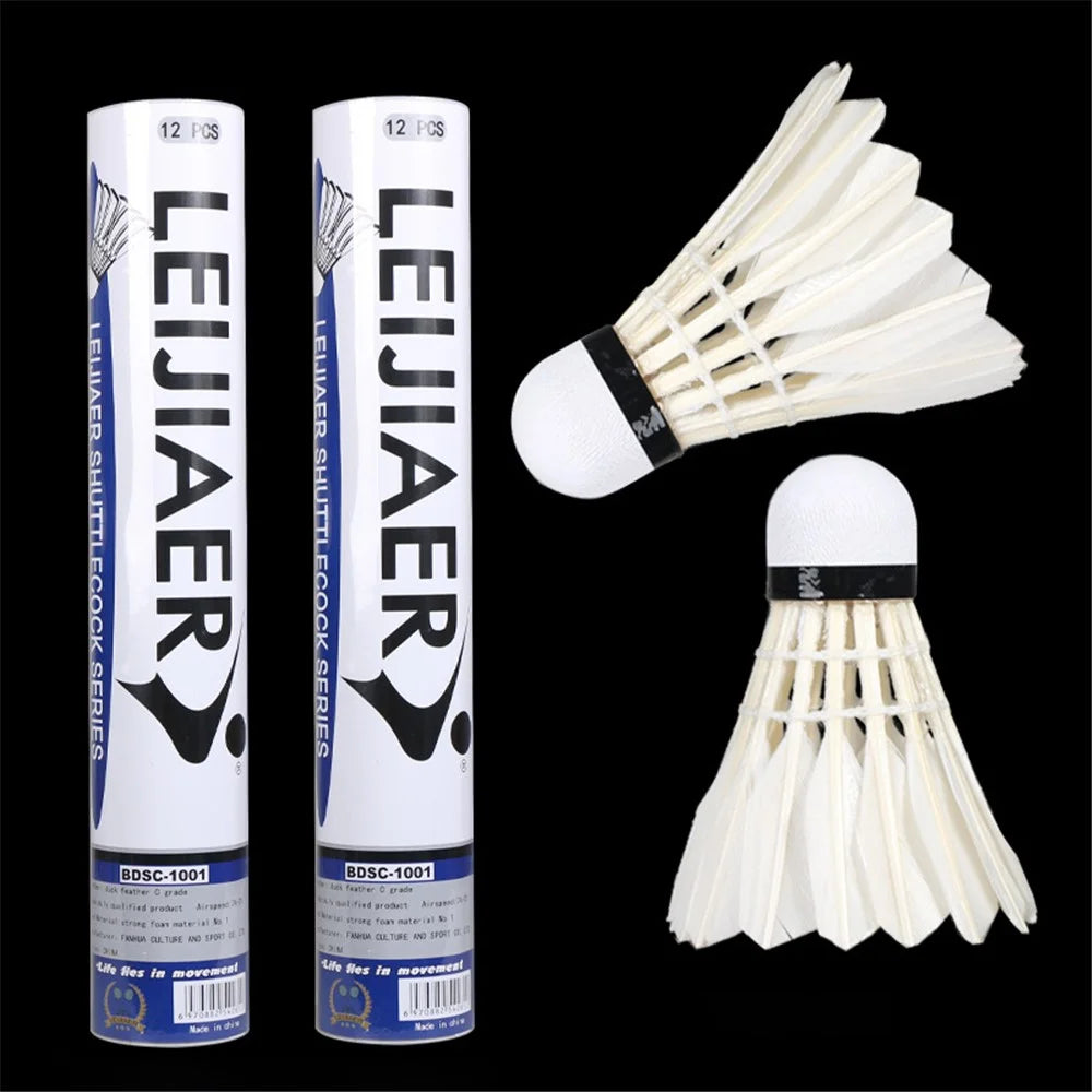 12Pcs Goose Feather Badminton Shuttlecocks with Great Stability and Durability - 1