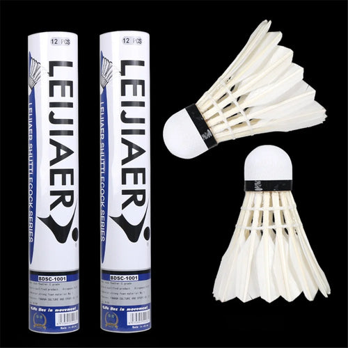 12Pcs Goose Feather Badminton Shuttlecocks with Great Stability and Durability - 1