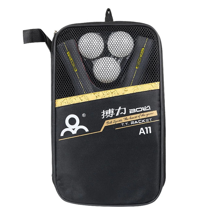 A11 Table Tennis Rackets Set 1 Pair Shakehand Grip / Long Handle Ping Pong Bats with 3 Balls - 3