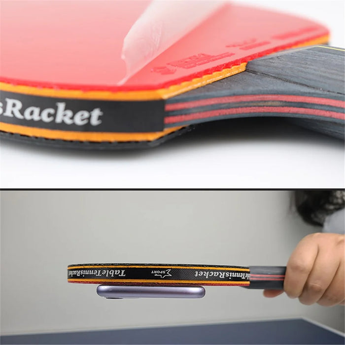 A11 Table Tennis Rackets Set 1 Pair Shakehand Grip / Long Handle Ping Pong Bats with 3 Balls - 5