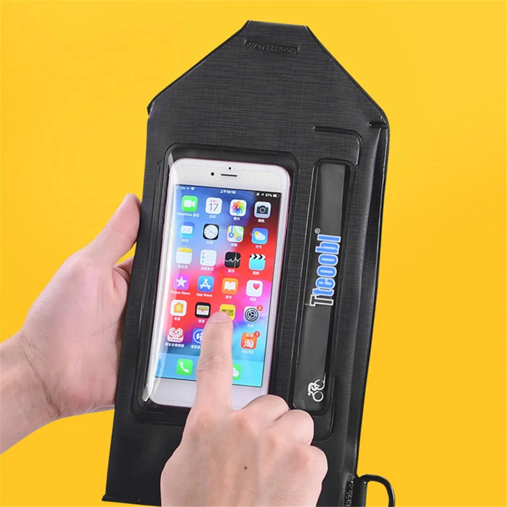 TTEOOBL IPX8 Waterproof Waist Bag Touch Screen Phone Chest Pack with Adjustable Strap - Black - 4