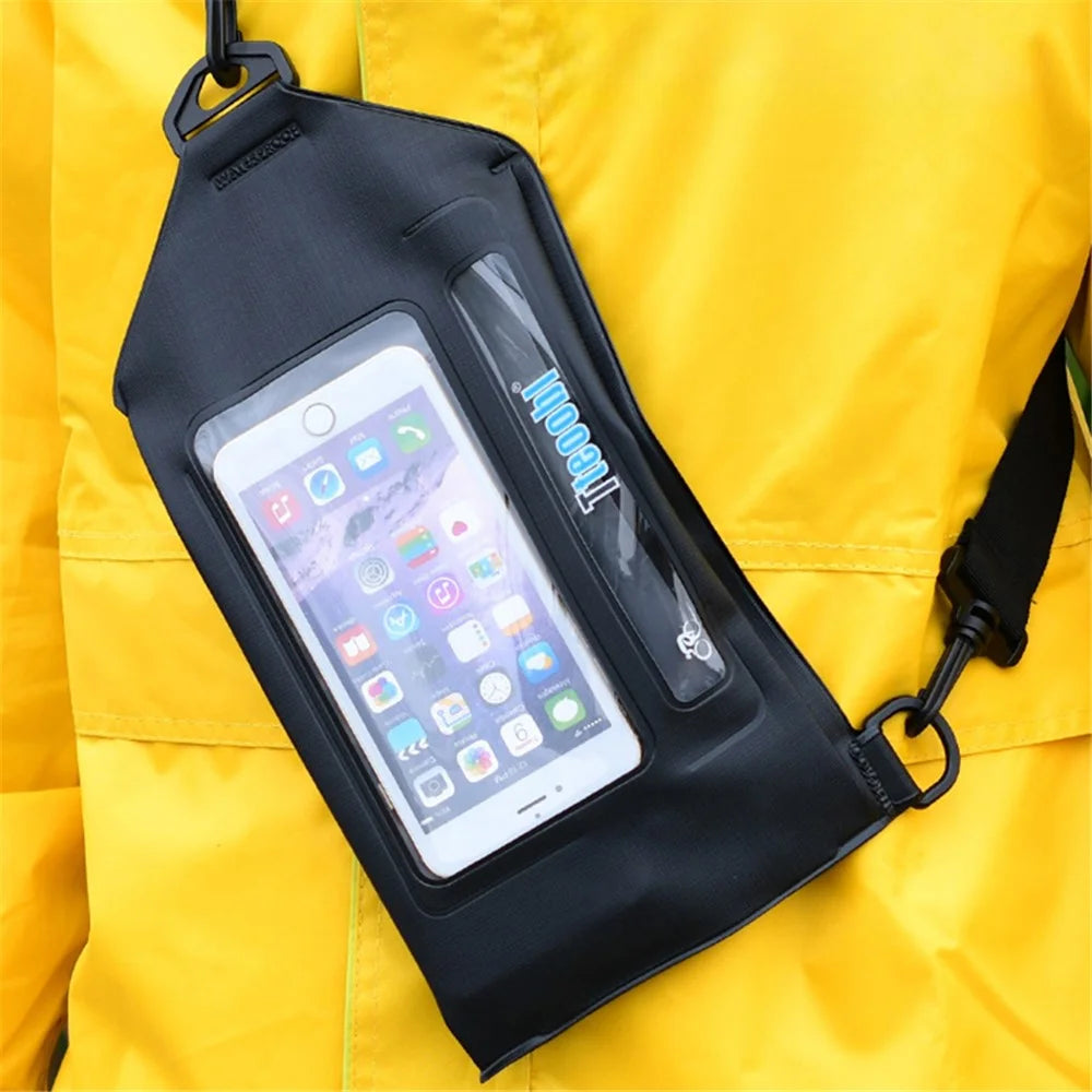 TTEOOBL IPX8 Waterproof Waist Bag Touch Screen Phone Chest Pack with Adjustable Strap - Black - 6