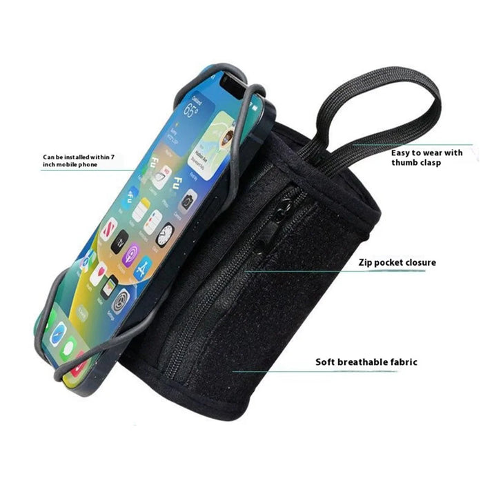12x10cm Wristband Phone Holder 360-Degree Rotatable Forearm Wrist Storage Bag - 4