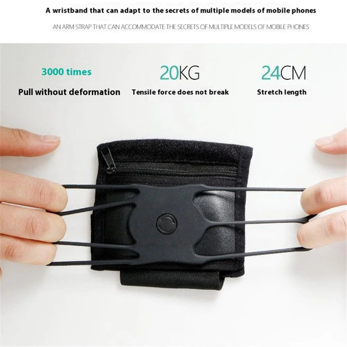 12x10cm Wristband Phone Holder 360-Degree Rotatable Forearm Wrist Storage Bag - 7